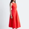 Tie-Back Midi Dress