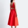 Tie-Back Midi Dress