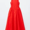 Tie-Back Midi Dress