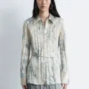 Tie-Belt Crêpe Shirt