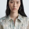Tie-Belt Crêpe Shirt