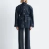 Tie-Belt Denim Jacket
