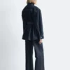 Tie-Belt Denim Jacket