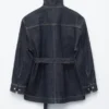 Tie-Belt Denim Jacket