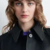 Tie-Belt Leather Coat