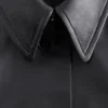 Tie-Belt Leather Coat