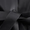 Tie-Belt Leather Coat
