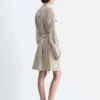 Tie-Belt Mini Shirt Dress