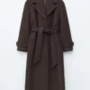 Tie-Belt Wool Coat