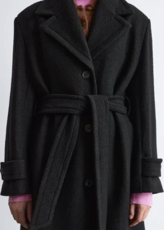 Tie-Belt Wool Coat