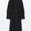 Tie-Belt Wool Coat