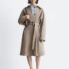 Tie-Belt Wool Trench Coat
