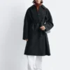 Tie-Belt Wool Trench Coat