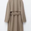 Tie-Belt Wool Trench Coat