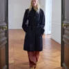 Tie-Belt Wool Trench Coat