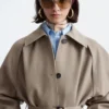 Tie-Belt Wool Trench Coat
