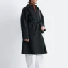 Tie-Belt Wool Trench Coat