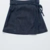 Tie-Detail Denim Mini Skirt