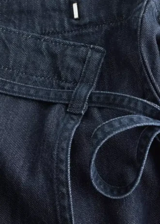 Tie-Detail Denim Mini Skirt