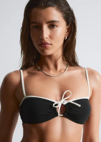 Tie-Front Bandeau Bikini Top