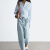Tie-Waist Cotton Shirt