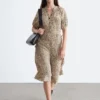 Tie-Waist Midi Dress