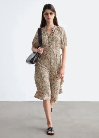 Tie-Waist Midi Dress