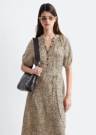 Tie-Waist Midi Dress