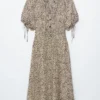 Tie-Waist Midi Dress