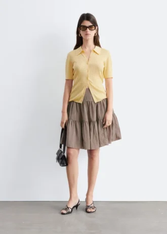Tiered Knee-Length Skirt