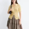 Tiered Knee-Length Skirt