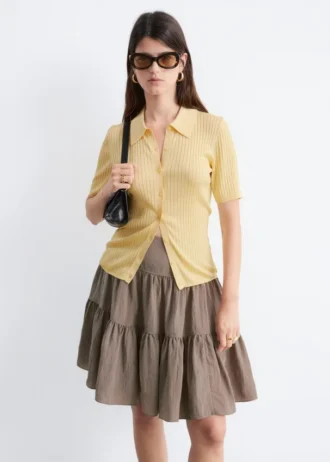 Tiered Knee-Length Skirt