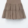 Tiered Knee-Length Skirt