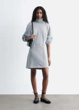 Turtleneck Jersey Mini Dress