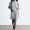 Turtleneck Jersey Mini Dress