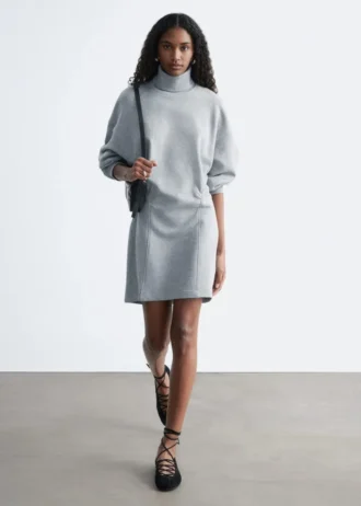 Turtleneck Jersey Mini Dress