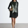 Twist-Shoulder Leather Top