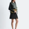 Twist-Shoulder Leather Top