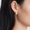 Two-Part Rhinestone Hoop Earrings