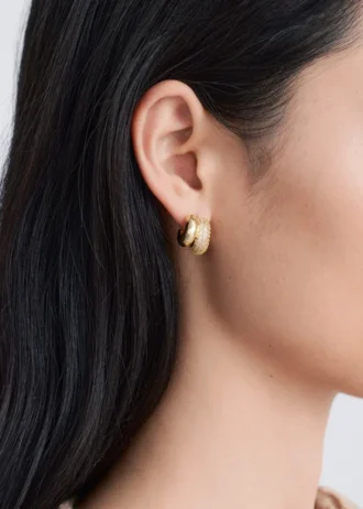 Two-Part Rhinestone Hoop Earrings
