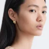 Two-Part Rhinestone Hoop Earrings