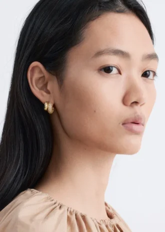 Two-Part Rhinestone Hoop Earrings