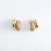 Two-Part Rhinestone Hoop Earrings