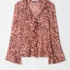 V-Neck Ruffle Blouse