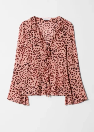 V-Neck Ruffle Blouse