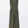 V-Neck Silk Maxi Dress