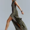 V-Neck Silk Maxi Dress