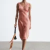 V-Neck Slip Midi Dress
