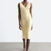 V-Neck Slip Midi Dress