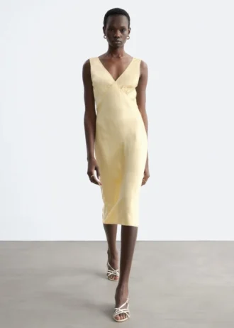 V-Neck Slip Midi Dress